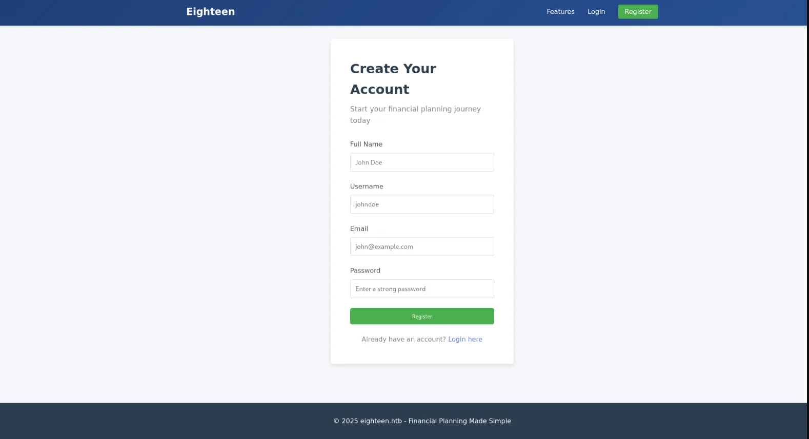 sign up and login