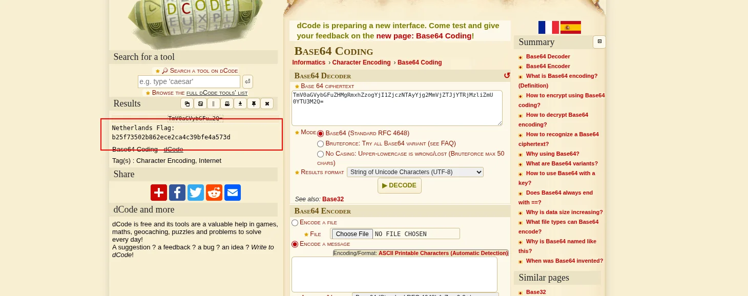 Decoding the Netherlands flag via CyberChef
