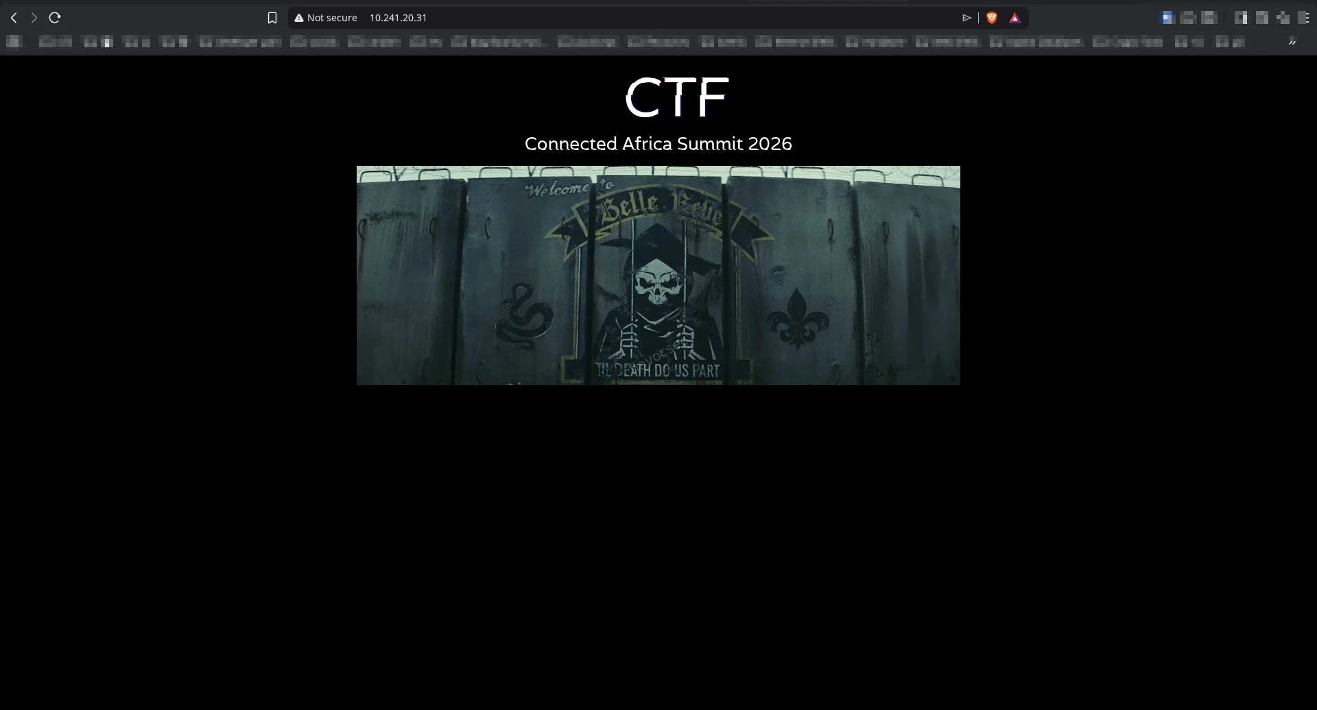 The root page of the challenge server