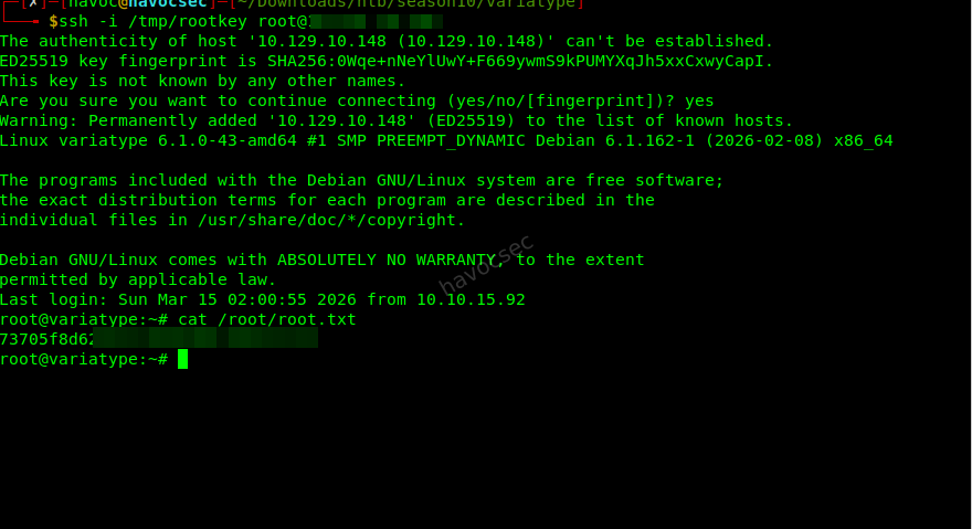 Root shell access and flag capture